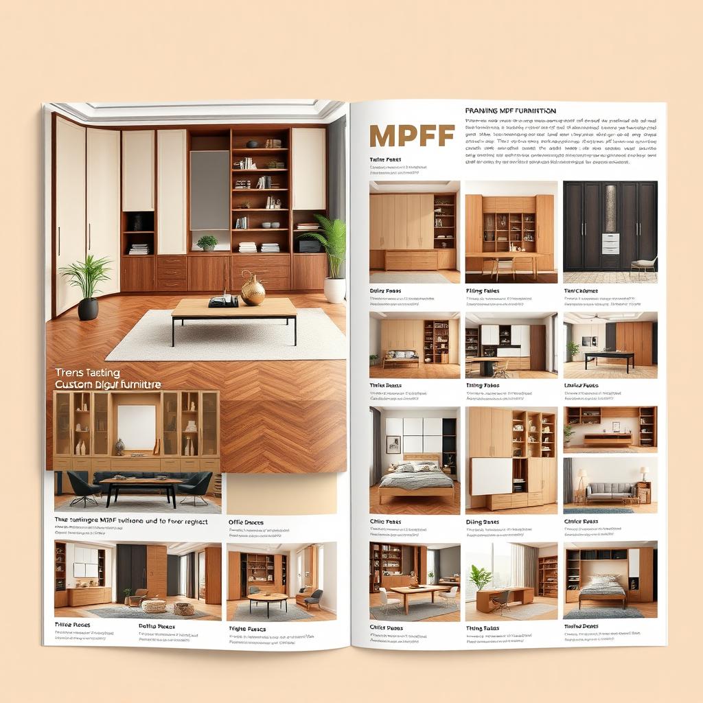 A beautifully designed catalog showcasing custom MDF furniture
