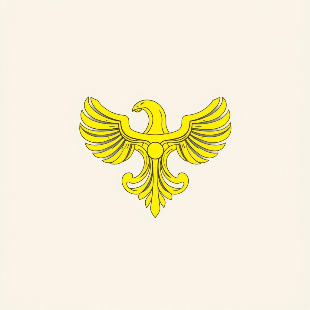 An updated vector design of the Shahbaz Achaemenid flag logo, featuring a striking yellow color