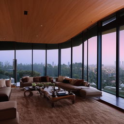 billionaire's top floor living room