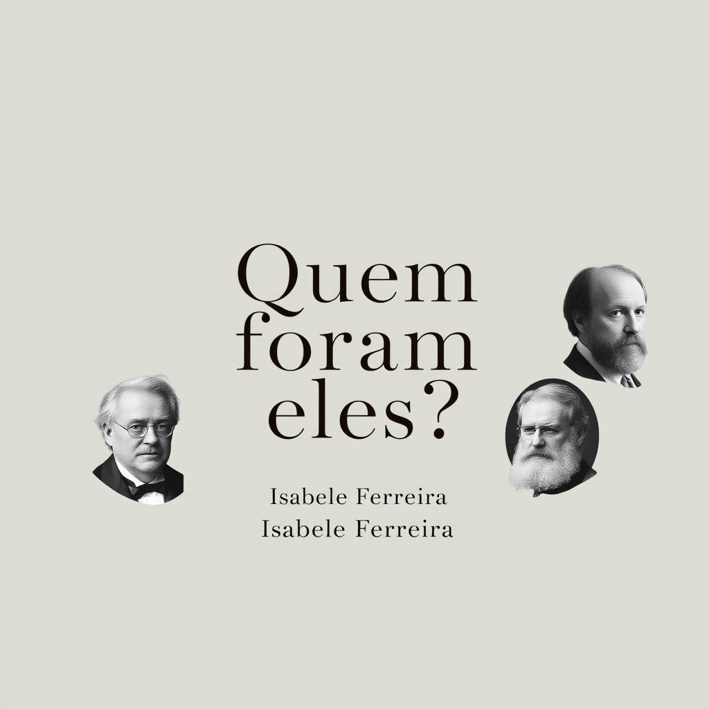 A minimalist book cover design featuring the central text: 'Quem foram eles?' in a refined and prominent font
