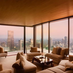 billionaire's top floor living room