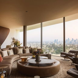 billionaire's top floor living room