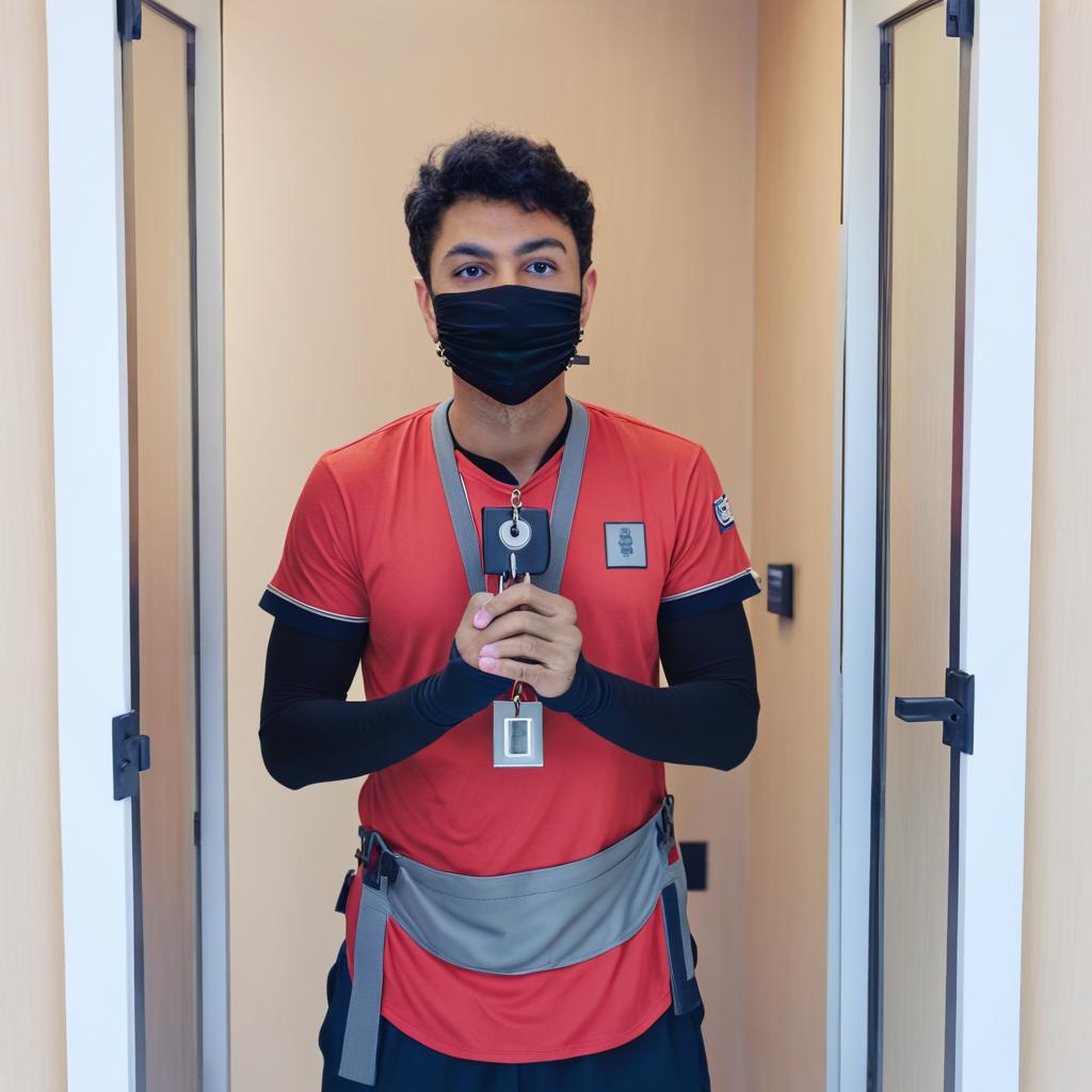Celebrating Success: Masked Achiever Takes a Selfie