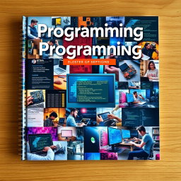 A collage-style cover featuring a vibrant mix of images centered around programming and computers