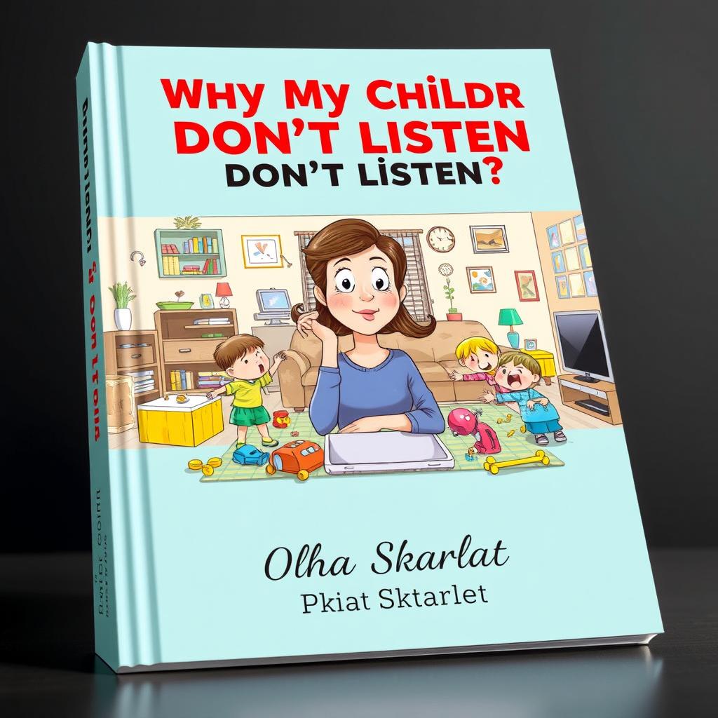 A captivating book cover design for 'Why My Children Don't Listen?' by Olha Skarlat