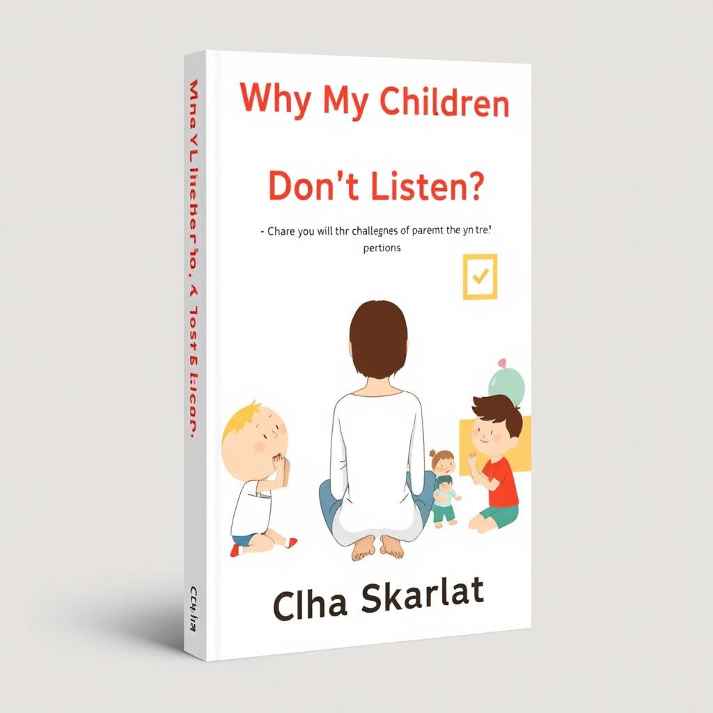 A minimalist book cover design for 'Why My Children Don't Listen?' by Olha Skarlat