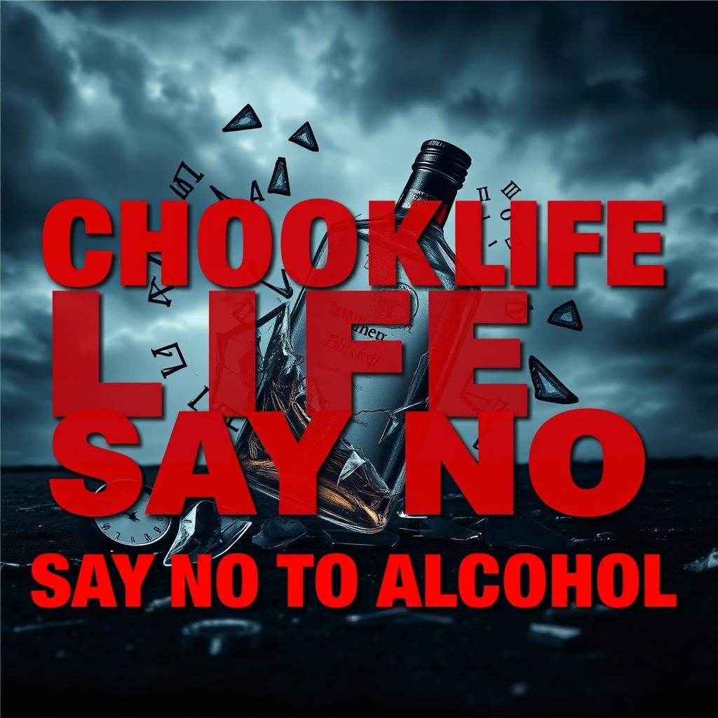 A striking and impactful poster promoting anti-alcohol awareness