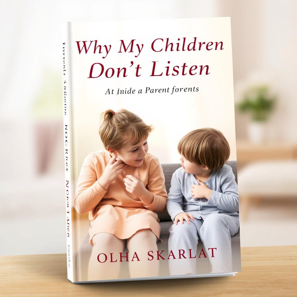 A thoughtful book cover design for the title 'Why My Children Don’t Listen: A Guide for Parents' by Olha Skarlat