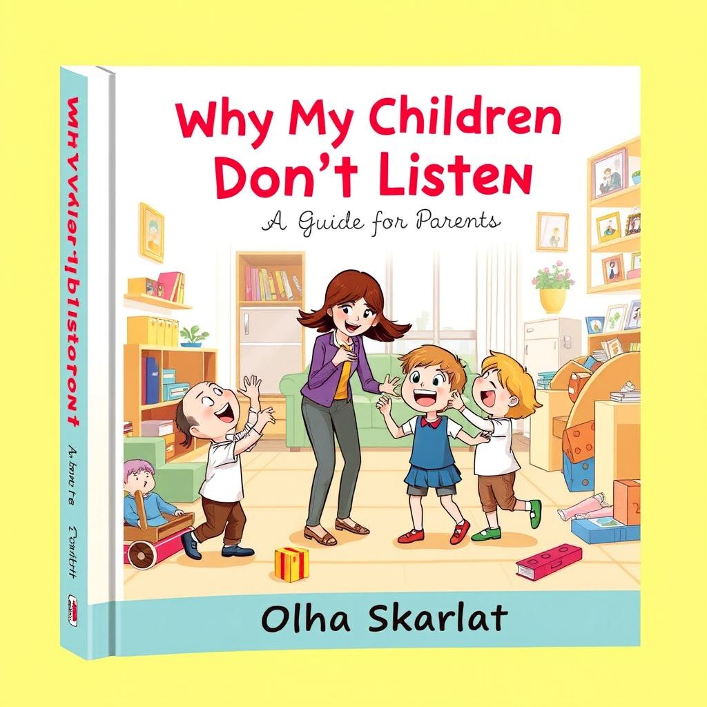 A captivating book cover design for 'Why My Children Don't Listen: A Guide for Parents' by Olha Skarlat