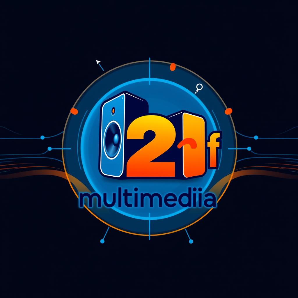 A modern and sleek logo design for 'multimedia -2f'