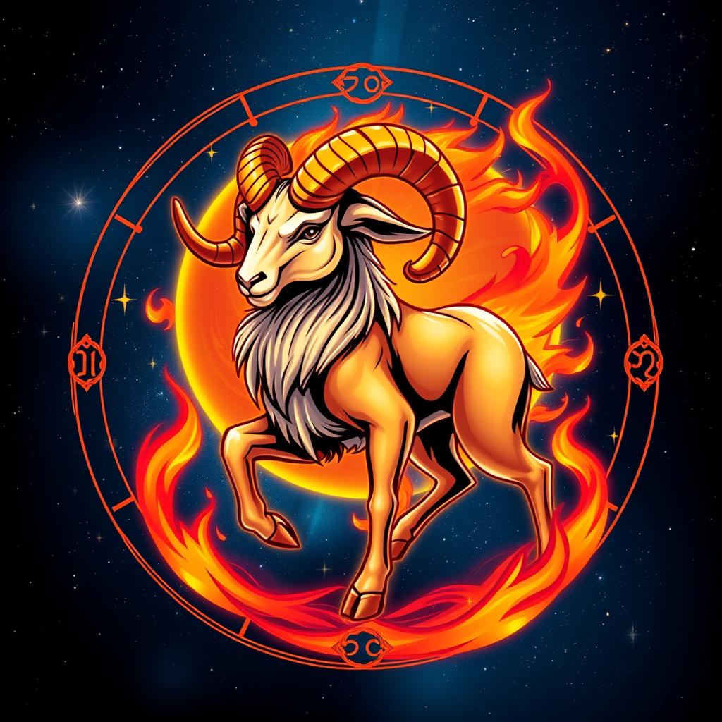 A vibrant and dynamic representation of the Aries zodiac sign