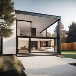 A modern type-36 house with clean lines, large windows, and a minimalist aesthetic.