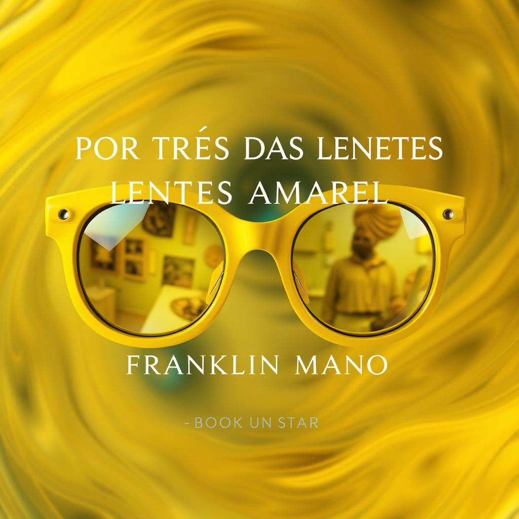 A visually striking image for the book titled 'POR TRÁS DAS LENTES AMARELAS' by Franklin Mano