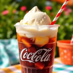 Indulge in a Colorful Coke Float!