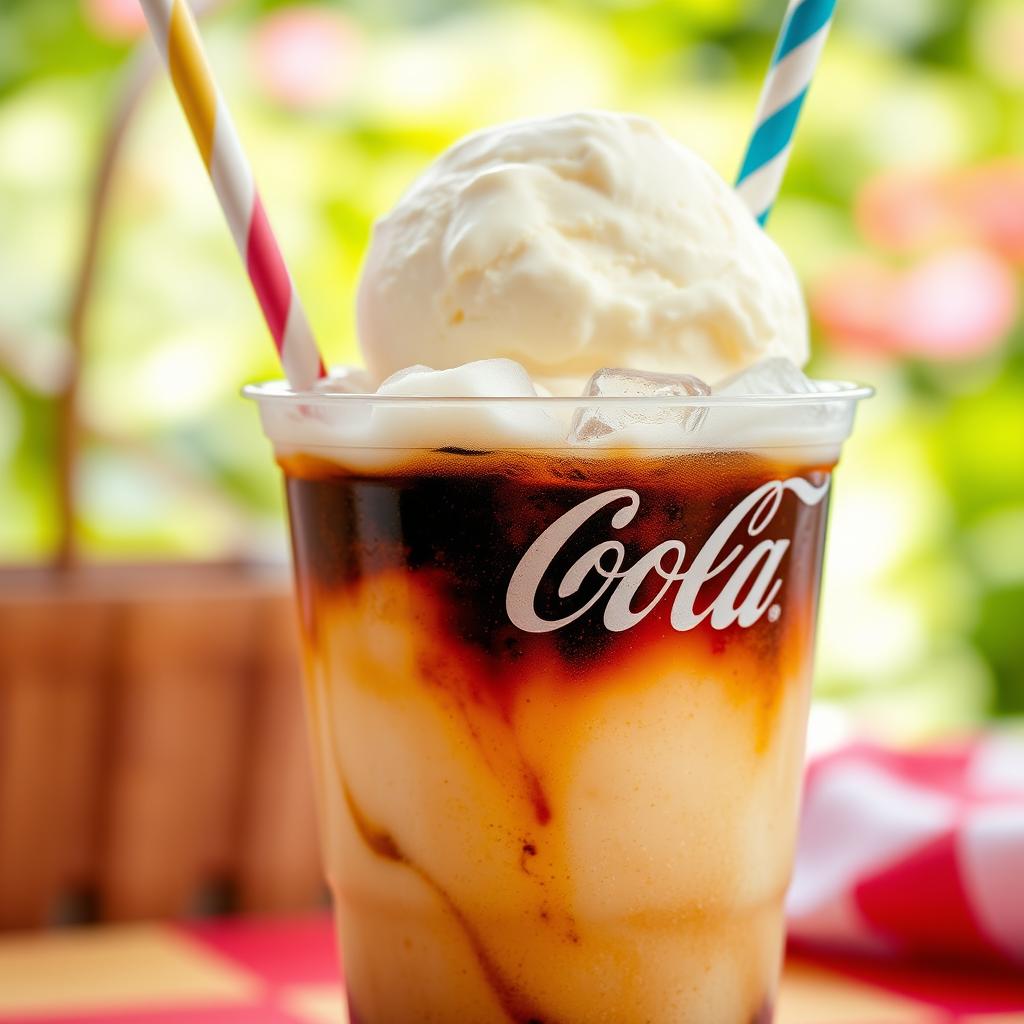 Indulge in a Colorful Coke Float!