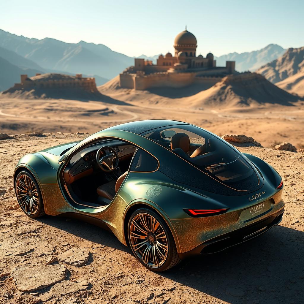 A unique Iranian car design that blends traditional Persian aesthetics with modern automotive engineering