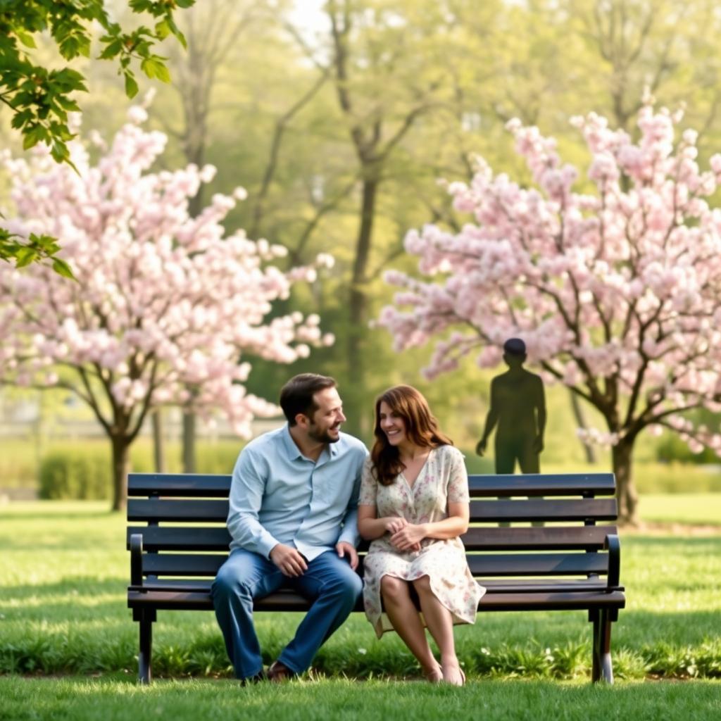 A serene scene depicting the relationship between marital satisfaction, quality of life, fear of intimacy, and forgiveness