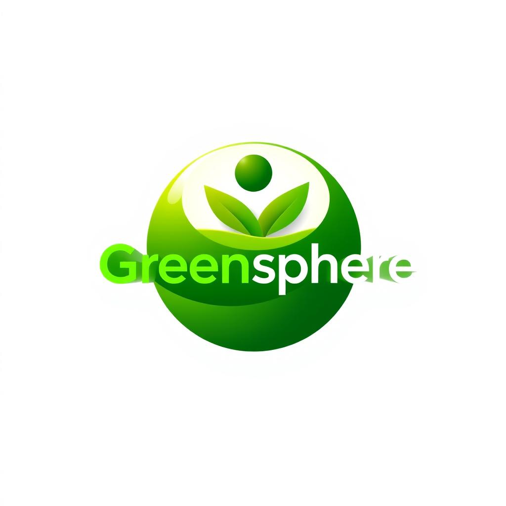 A modern and sleek logo design featuring a stylized person integrated within a green sphere, symbolizing growth and vitality