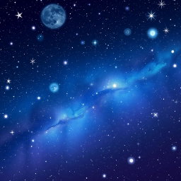 A vibrant and captivating starry night sky, filled with twinkling stars of various sizes, including soft glowing orbs and constellations, seamlessly blending deep blues and purples with touches of white and silver