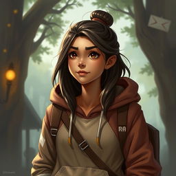 A young Latina dressed in a stylish hoodie stands confidently, embodying a casual yet adventurous spirit