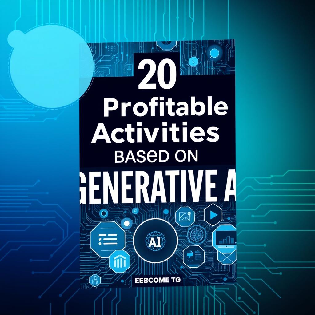 An eBook cover titled '20 Profitable Activities Based on Generative AI'