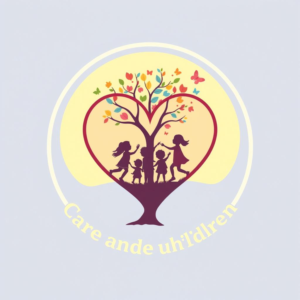 A beautifully designed emblem symbolizing the care and protection of children