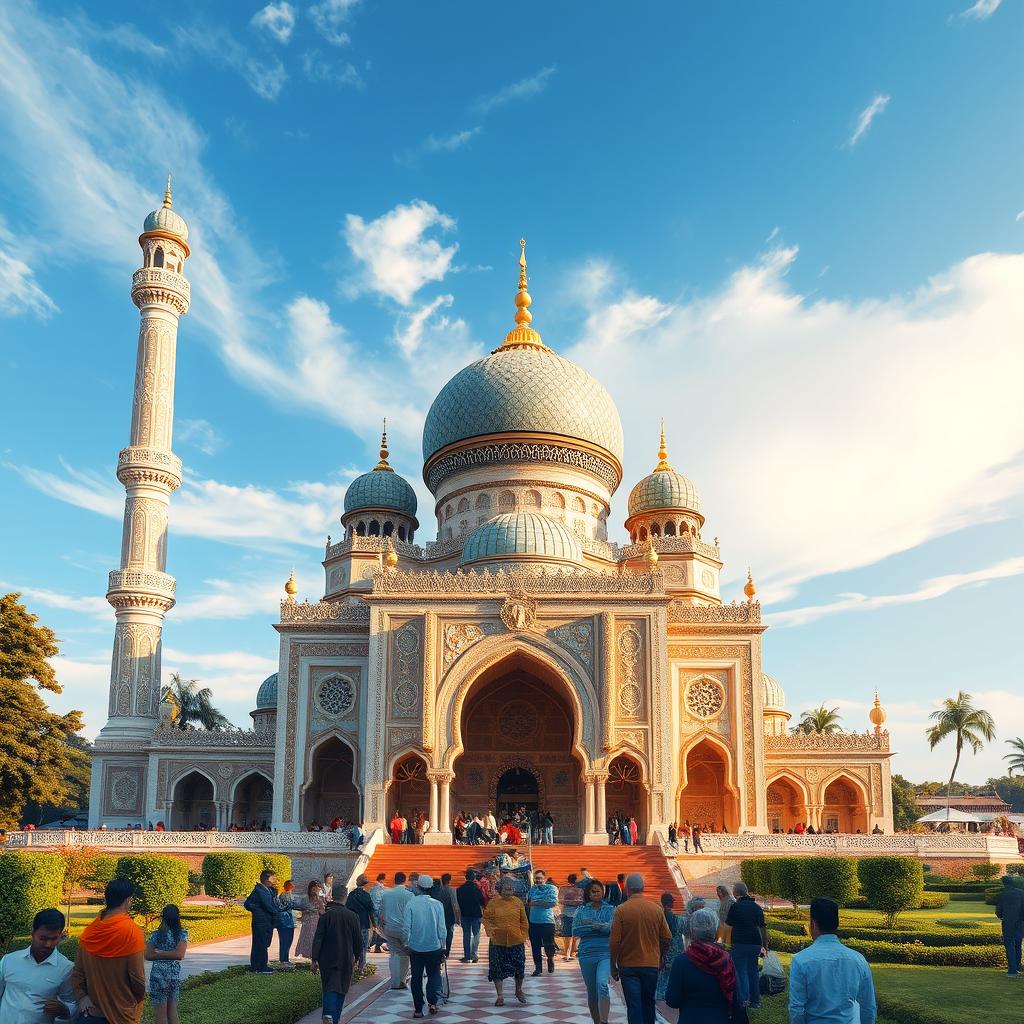 An artistic view of Imam Java's holy shrine, showcasing its stunning architecture with intricate tile work and soaring domes