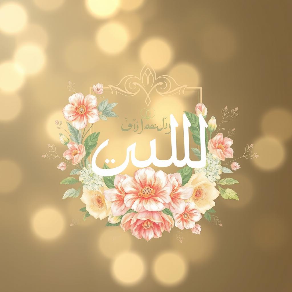 A beautifully designed and stylized name 'ریحانه' in elegant calligraphy, surrounded by soft floral elements and intricate geometric patterns
