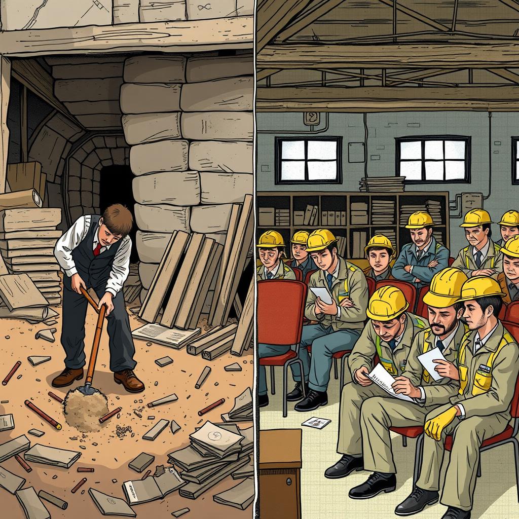 A captivating illustration combining the essence of Tehran University and an old workshop