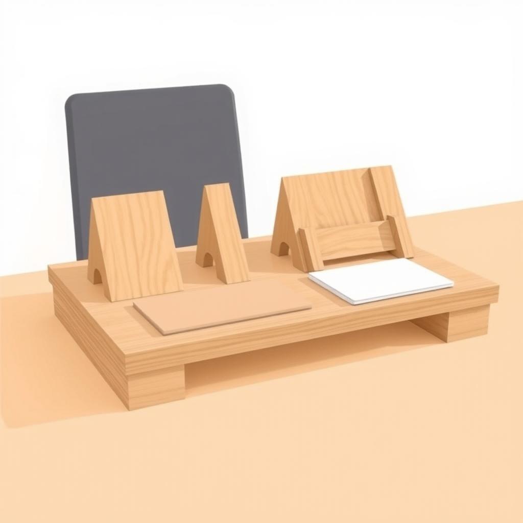 Aesthetic Wooden Study Stands Arrangement