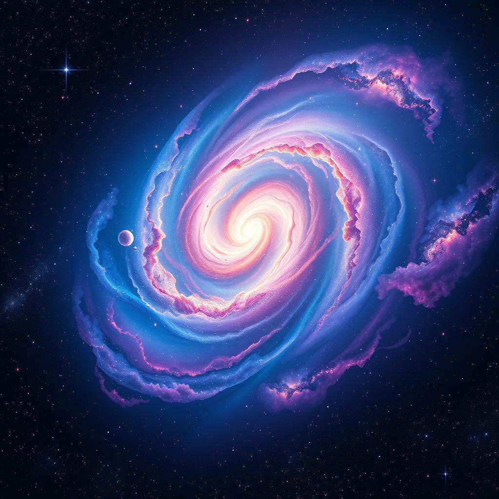 A stunning galaxy scene filled with vivid colors and intricate details
