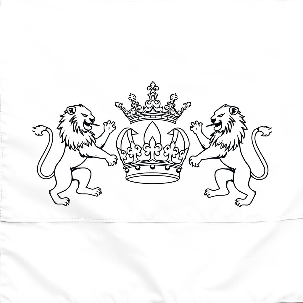 The flag of a fictional empire, designed in an all-white color palette that conveys purity and strength