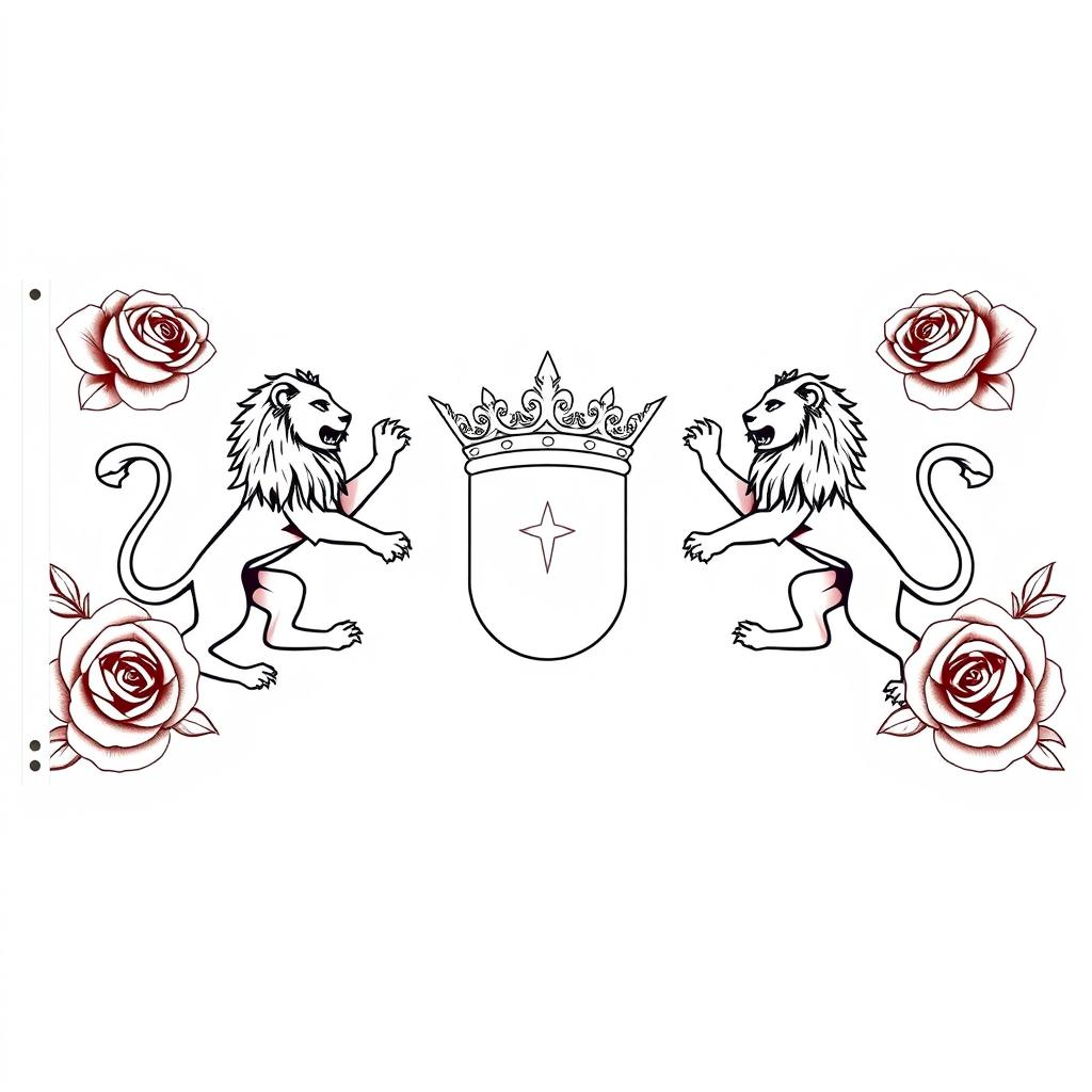 The flag of a fictional empire, designed in an all-white color palette that symbolizes purity and strength