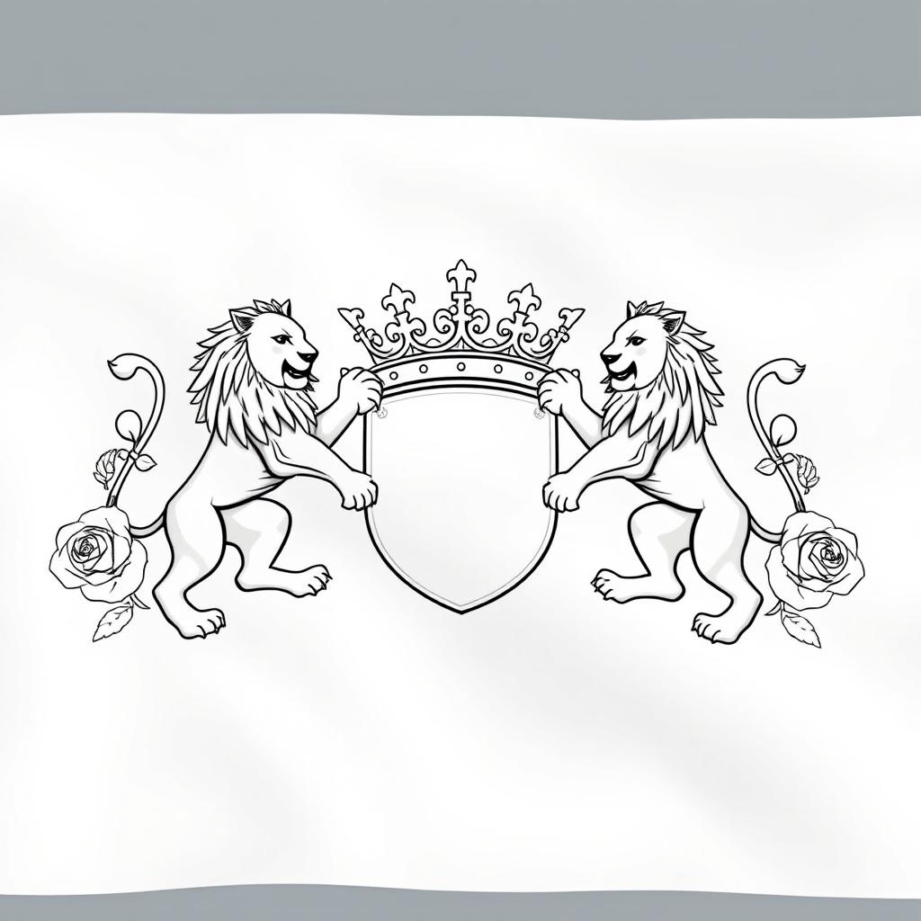 The flag of a fictional empire, crafted in an all-white color palette that symbolizes purity and nobility