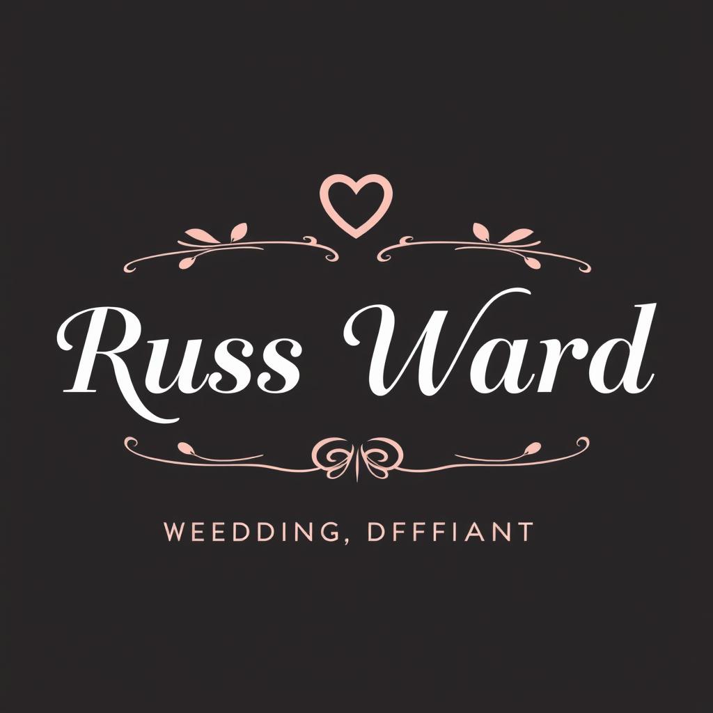 A sophisticated and elegant logo for 'Russ Ward', a wedding officiant specializing in various occasions