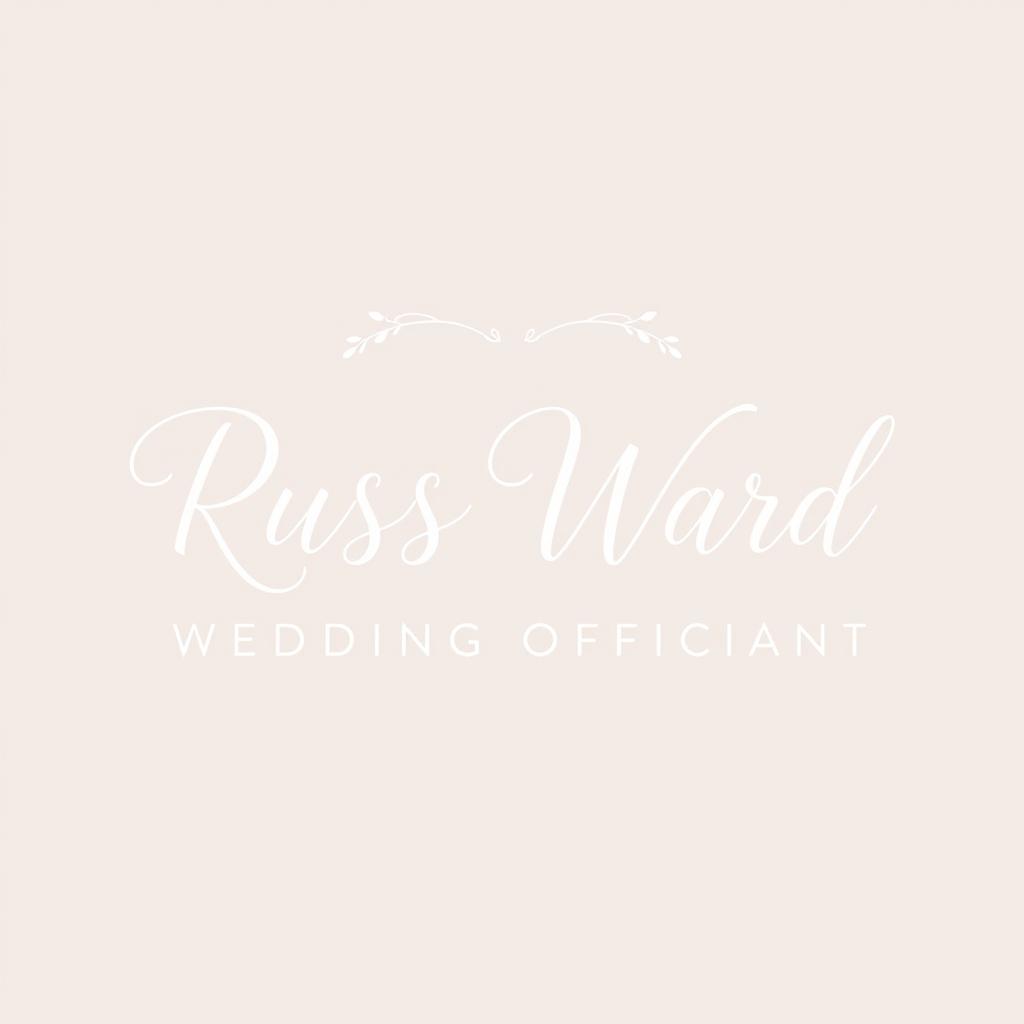 A polished and inclusive logo for 'Russ Ward Wedding Officiant', emphasizing versatility for all occasions