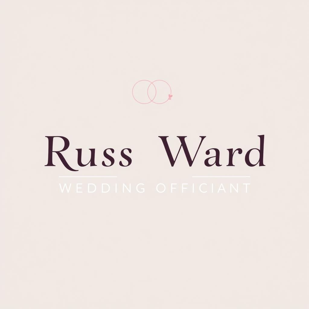 A refined logo for 'Russ Ward Wedding Officiant', emphasizing versatility for all occasions
