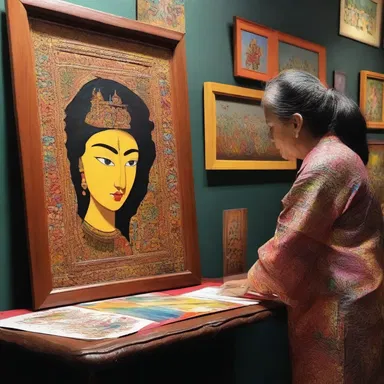 The artist's talent was amply displayed in their vibrant and detailed paintings.