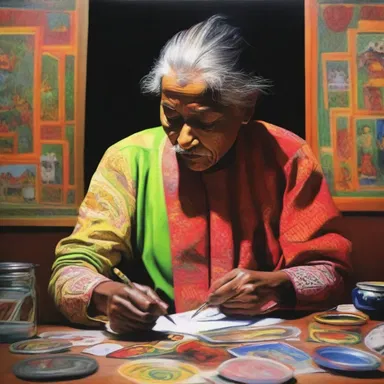 The artist's talent was amply displayed in their vibrant and detailed paintings.