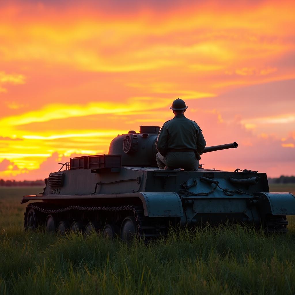 Reflecting Glory: A Soldier's Sunset