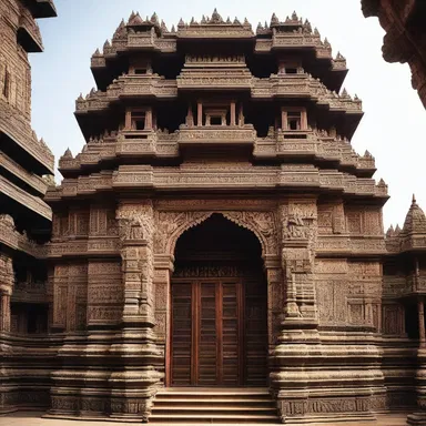 The temple's grandeur was amply showcased through its intricate architectural features.