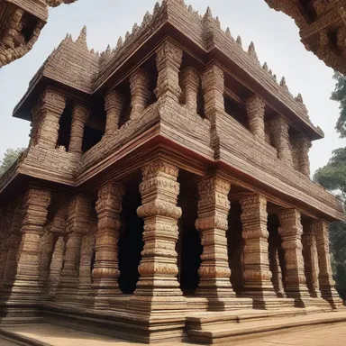 The temple's grandeur was amply showcased through its intricate architectural features.