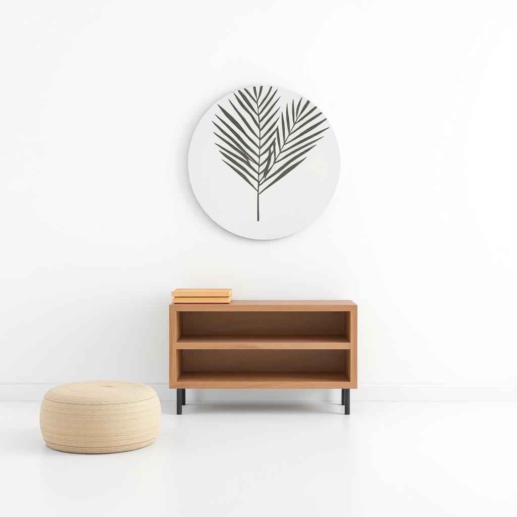 A minimalistic design featuring a blank white background to emphasize the simplicity and purity of the space