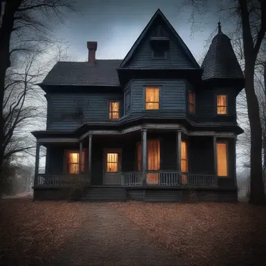 The haunted house was amply filled with eerie sounds and terrifying apparitions.