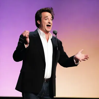 The comedian's jokes were amply delivered, making the audience burst into laughter.