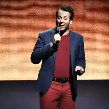 The comedian's jokes were amply delivered, making the audience burst into laughter.