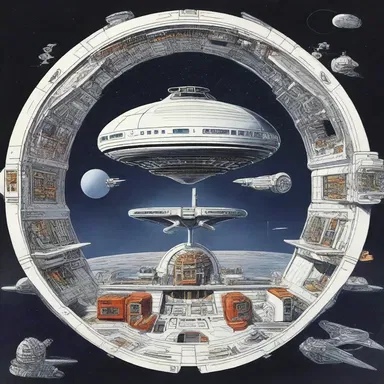 The spaceship was amply equipped with advanced technology, enabling intergalactic travel.