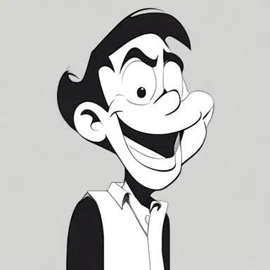 The cartoon character's laugh echoed amply throughout the animated world.