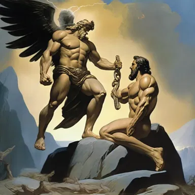 Zeus amply punished Prometheus by chaining him to a mountain as an eternal consequence for his actions.