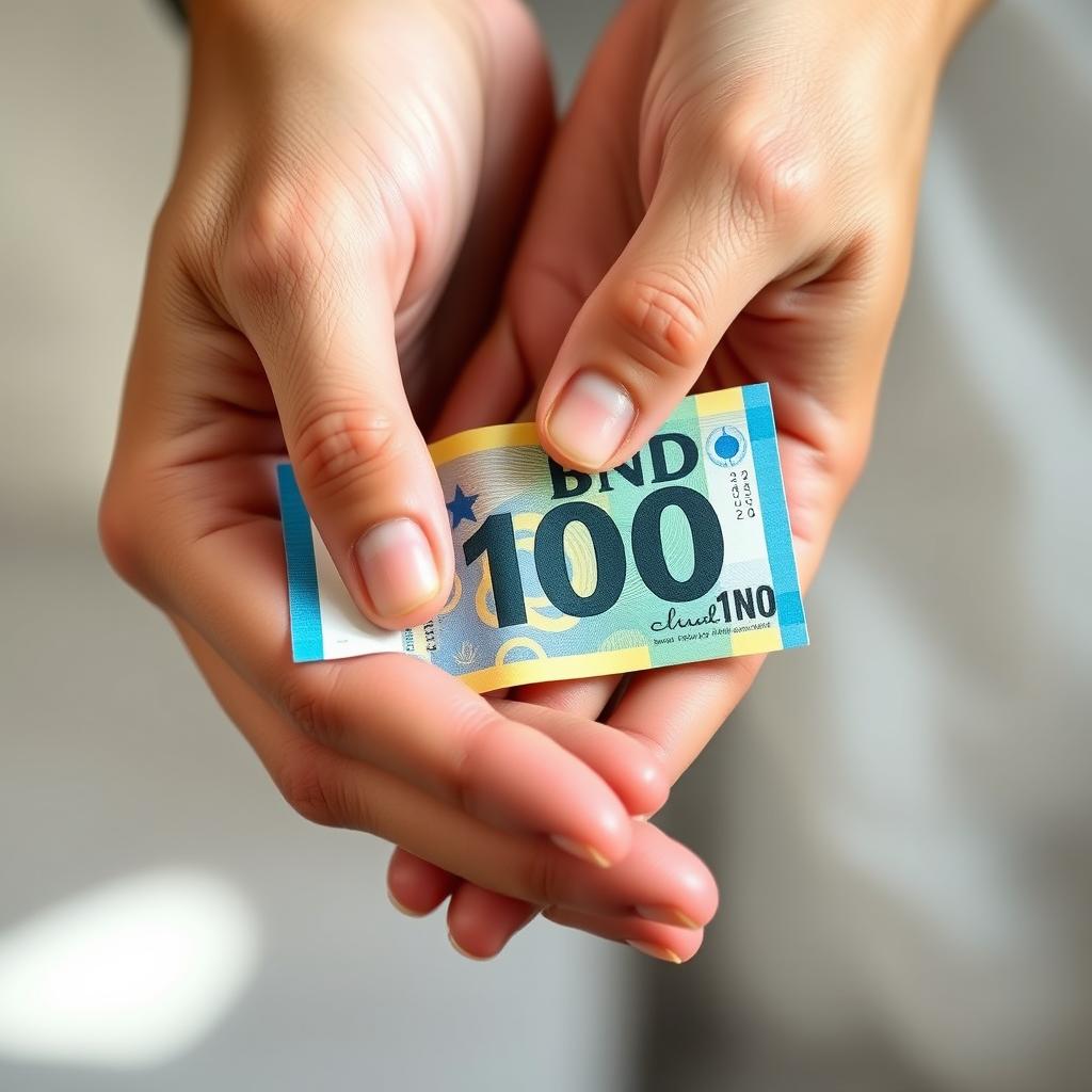 A close-up photo of two hands gently intertwined, with delicate fingers positioned elegantly